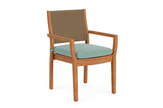 Lloyd Flanders - Teak Loom Back Teak Dining Armchair In Fawn Finish With Pavian Pool Fabric - 2862010052045 view 1