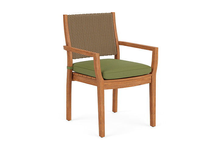 Lloyd Flanders - Teak Loom Back Teak Dining Armchair In Fawn Finish With Reflections Grass Fabric - 2862010052051 view 1