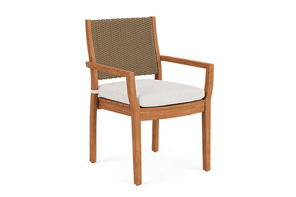 Lloyd Flanders - Teak Loom Back Teak Dining Armchair In Fawn Finish With Reflections Snow Fabric - 2862010052014 view 1