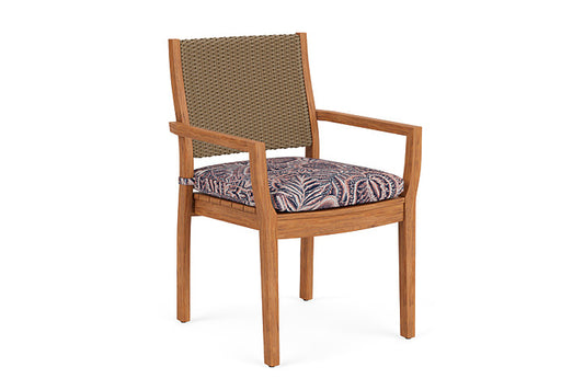 Lloyd Flanders - Teak Loom Back Teak Dining Armchair In Fawn Finish With Sensiblity Splendor Fabric - 2862010052082 view 1