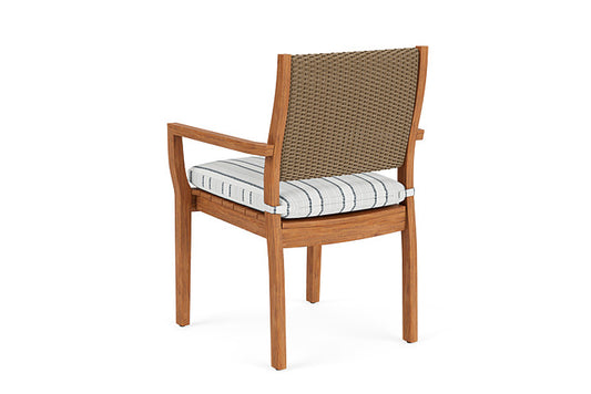 Lloyd Flanders - Teak Loom Back Teak Dining Armchair In Fawn Finish With Tamer Fog Fabric - 2862010052037 view 2