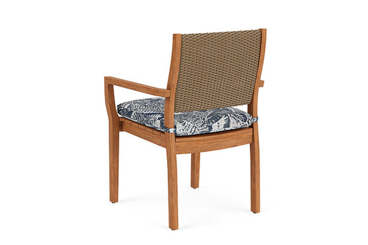 Lloyd Flanders - Teak Loom Back Teak Dining Armchair In Fawn Finish With Wayfarer Mist Fabric - 2862010052074 view 2