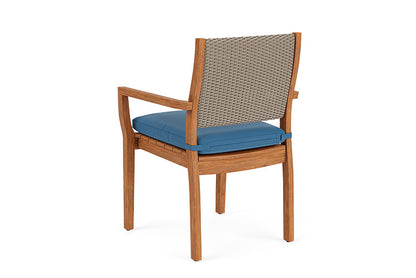 Lloyd Flanders - Teak Loom Back Teak Dining Armchair In French Beige Finish With Bamboo Bay Sky Fabric - 2862010072007 view 2