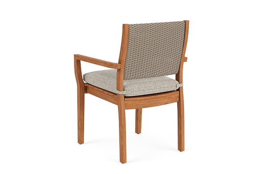 Lloyd Flanders - Teak Loom Back Teak Dining Armchair In French Beige Finish With Charlotte Sparrow Fabric - 286201007183 view 2