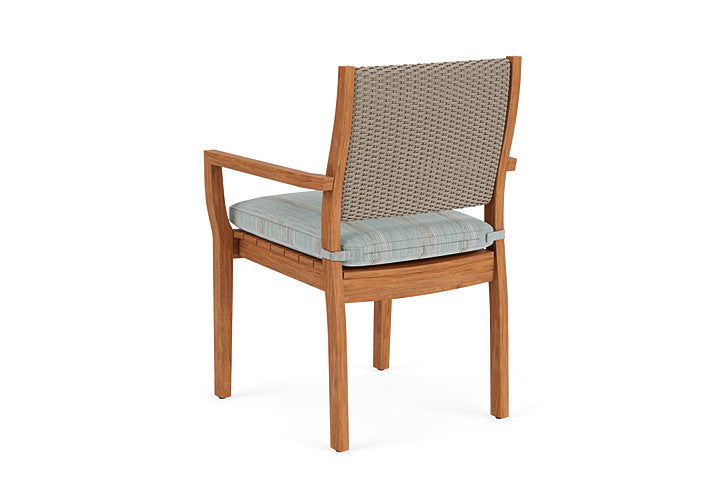 Lloyd Flanders - Teak Loom Back Teak Dining Armchair In French Beige Finish With Colorwave Mist Fabric - 2862010072072 view 2