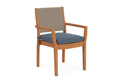 Lloyd Flanders - Teak Loom Back Teak Dining Armchair In French Beige Finish With Deluna Aegean Fabric - 2862010072030 view 1