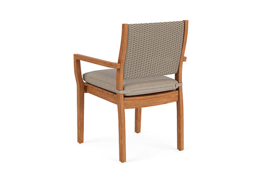 Lloyd Flanders - Teak Loom Back Teak Dining Armchair In French Beige Finish With Demo Oatmeal Fabric - 286201007080 view 2