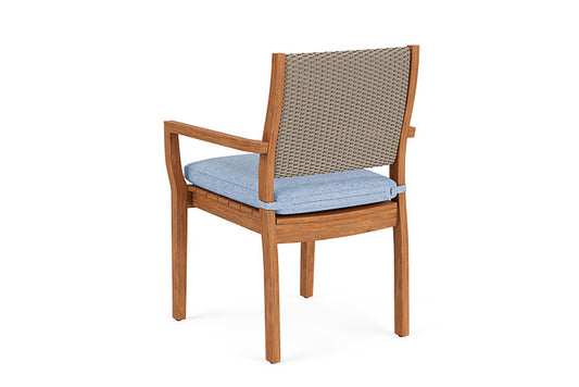 Lloyd Flanders - Teak Loom Back Teak Dining Armchair In French Beige Finish With Demo Skyway Fabric - 286201007065 view 2