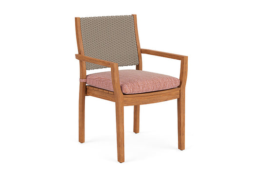 Lloyd Flanders - Teak Loom Back Teak Dining Armchair In French Beige Finish With Friendly Carnival Fabric - 2862010072043 view 1