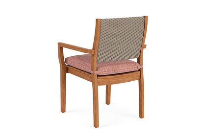 Lloyd Flanders - Teak Loom Back Teak Dining Armchair In French Beige Finish With Friendly Carnival Fabric - 2862010072043 view 2