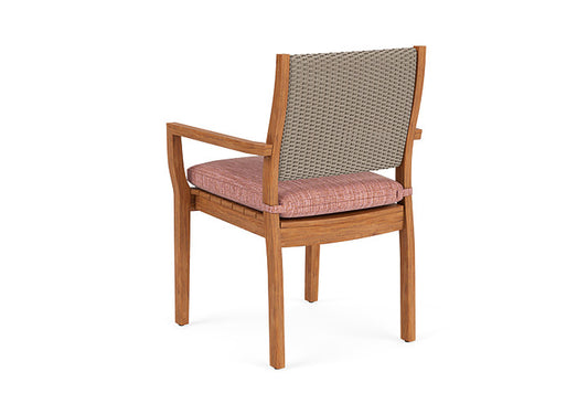 Lloyd Flanders - Teak Loom Back Teak Dining Armchair In French Beige Finish With Friendly Carnival Fabric - 2862010072043 view 2