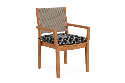 Lloyd Flanders - Teak Loom Back Teak Dining Armchair In French Beige Finish With Luna Onyx Fabric - 2862010072071 view 1