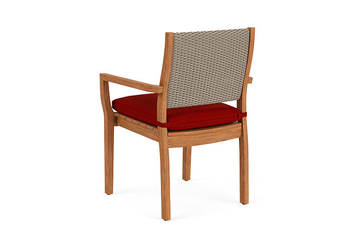 Lloyd Flanders - Teak Loom Back Teak Dining Armchair In French Beige Finish With Partyline Lollipop Fabric - 2862010072054 view 2
