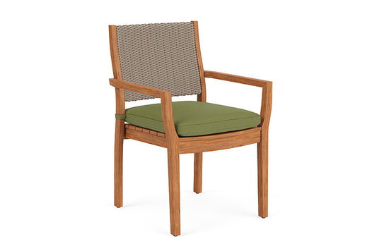 Lloyd Flanders - Teak Loom Back Teak Dining Armchair In French Beige Finish With Reflections Grass Fabric - 2862010072051 view 1
