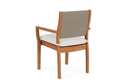 Lloyd Flanders - Teak Loom Back Teak Dining Armchair In French Beige Finish With Reflections Snow Fabric - 2862010072014 view 2