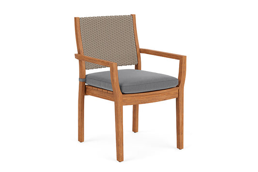 Lloyd Flanders - Teak Loom Back Teak Dining Armchair In French Beige Finish With Remy Graphite Fabric - 2862010072003 view 1
