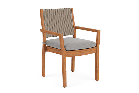 Lloyd Flanders - Teak Loom Back Teak Dining Armchair In French Beige Finish With Remy Shadow Fabric - 2862010072004 view 1