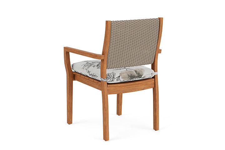 Lloyd Flanders - Teak Loom Back Teak Dining Armchair In French Beige Finish With Serena Floral Dove Fabric - 2862010072077 view 2
