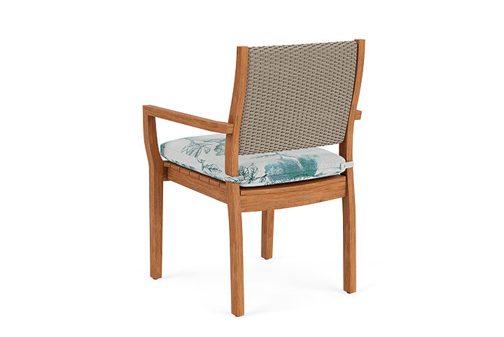 Lloyd Flanders - Teak Loom Back Teak Dining Armchair In French Beige Finish With Serena Floral Mist Fabric - 2862010072078 view 2