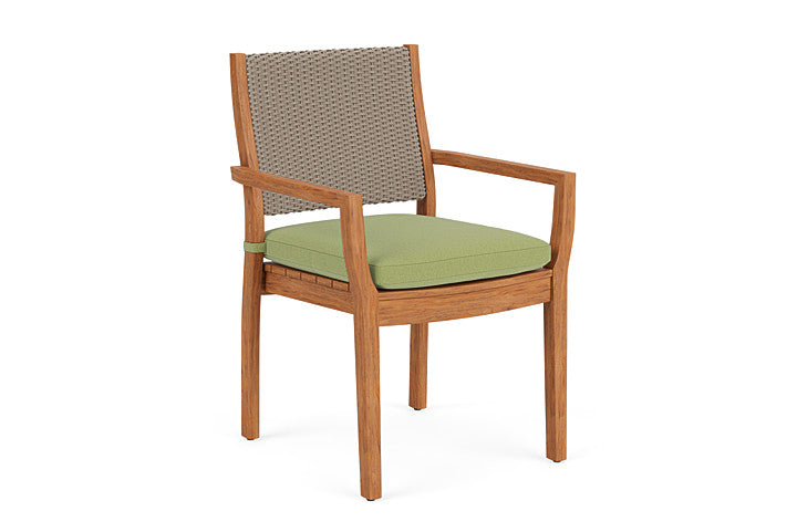 Lloyd Flanders - Teak Loom Back Teak Dining Armchair In French Beige Finish With Unearth Spring Fabric - 2862010072067 view 1