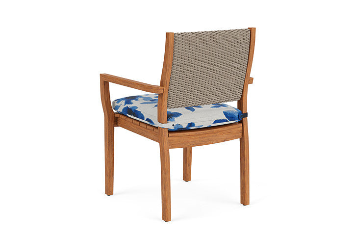 Lloyd Flanders - Teak Loom Back Teak Dining Armchair In French Beige Finish With Watercolor Blossom Capri Fabric - 286201007672 view 2