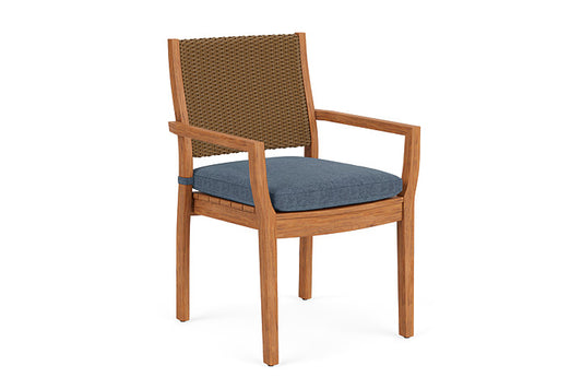 Lloyd Flanders - Teak Loom Back Teak Dining Armchair In Hickory Finish With Deluna Aegean Fabric - 2862010802030 view 1