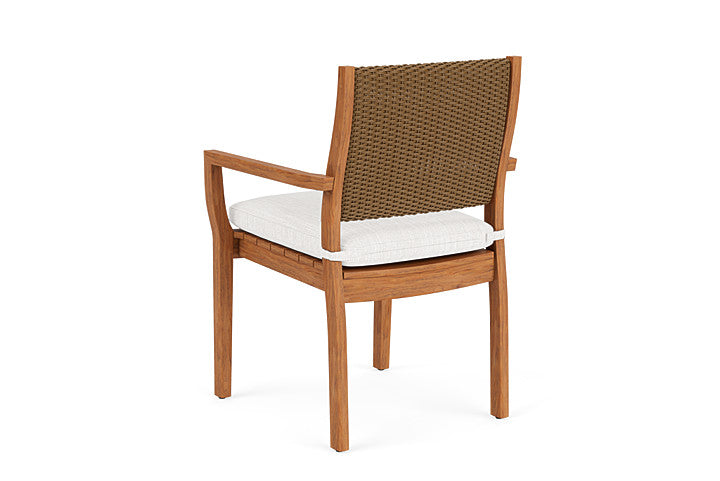 Lloyd Flanders - Teak Loom Back Teak Dining Armchair In Hickory Finish With Friendly Natural Fabric - 2862010802042 view 2