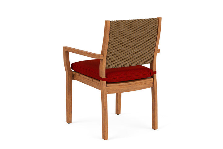 Lloyd Flanders - Teak Loom Back Teak Dining Armchair In Hickory Finish With Partyline Lollipop Fabric - 2862010802054 view 2