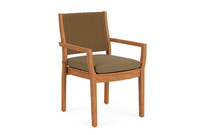 Lloyd Flanders - Teak Loom Back Teak Dining Armchair In Hickory Finish With Reflections Straw Fabric - 2862010802053 view 1
