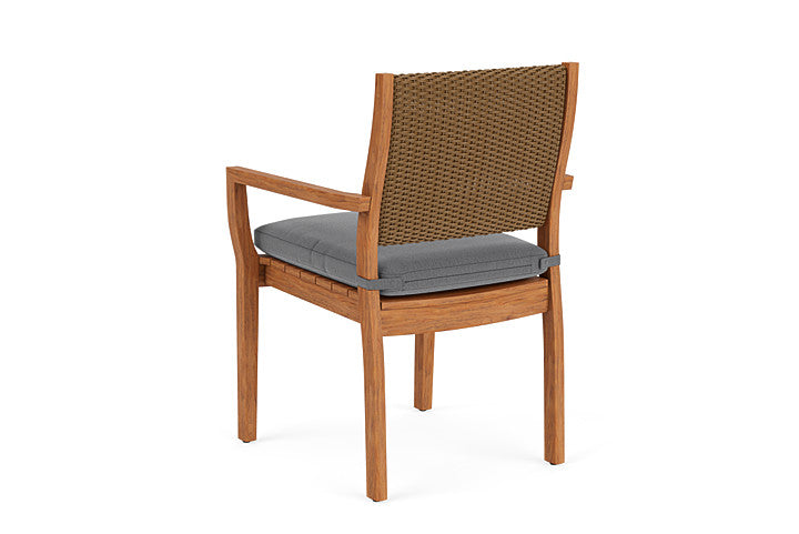 Lloyd Flanders - Teak Loom Back Teak Dining Armchair In Hickory Finish With Remy Graphite Fabric - 2862010802003 view 2