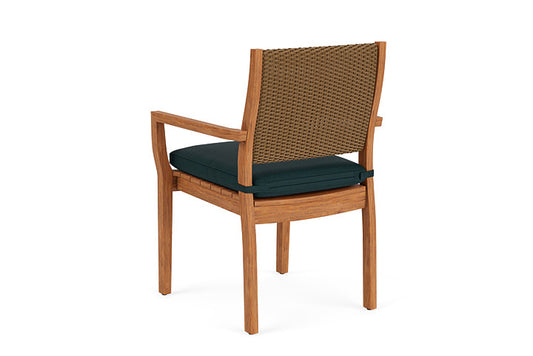 Lloyd Flanders - Teak Loom Back Teak Dining Armchair In Hickory Finish With Sandberg Lagoon Fabric - 2862010802039 view 2