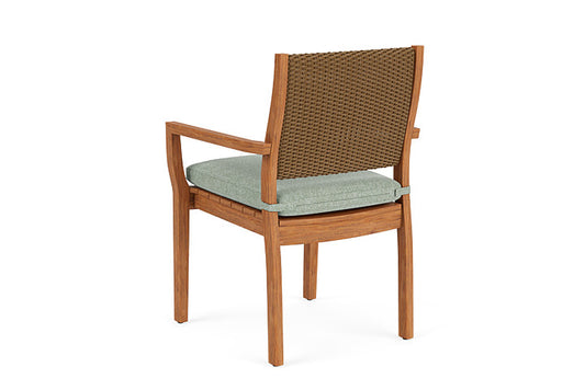 Lloyd Flanders - Teak Loom Back Teak Dining Armchair In Hickory Finish With Serene Spa Fabric - 2862010802031 view 2