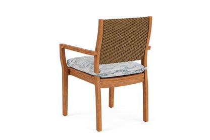 Lloyd Flanders - Teak Loom Back Teak Dining Armchair In Hickory Finish With Stratosphere Cloud Fabric - 2862010801966 view 2