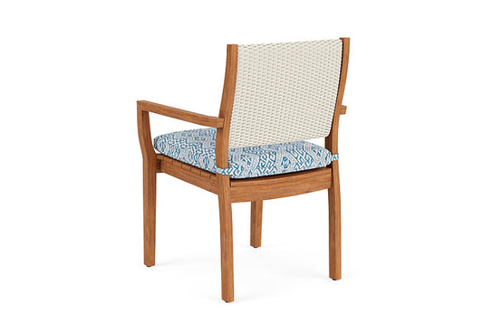 Lloyd Flanders - Teak Loom Back Teak Dining Armchair In Ivory Finish With Aman Capri Fabric - 2862010461800 view 2