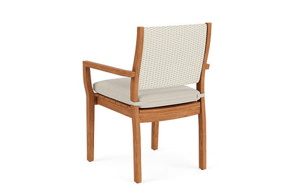 Lloyd Flanders - Teak Loom Back Teak Dining Armchair In Ivory Finish With Beach Natural Fabric - 2862010462005 view 2