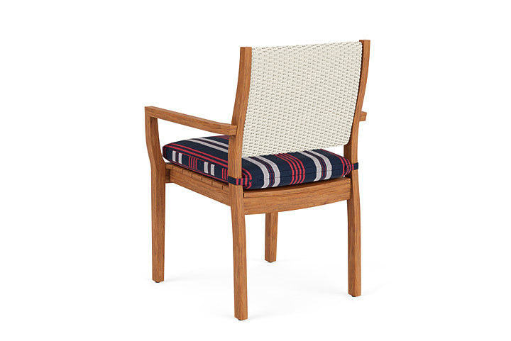 Lloyd Flanders - Teak Loom Back Teak Dining Armchair In Ivory Finish With Berkely Hall Navy Fabric - 2862010462063 view 2