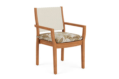 Lloyd Flanders - Teak Loom Back Teak Dining Armchair In Ivory Finish With Botanic Willow Fabric - 286201046164 view 1