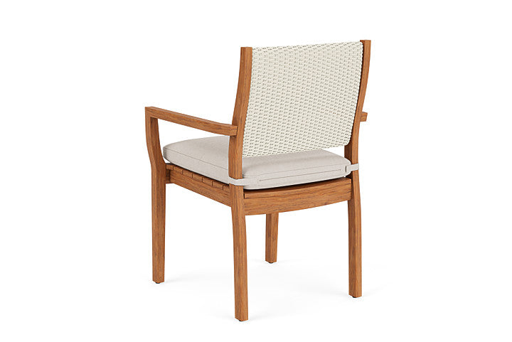 Lloyd Flanders - Teak Loom Back Teak Dining Armchair In Ivory Finish With Canvas Canvas Fabric - 286201046319 view 2