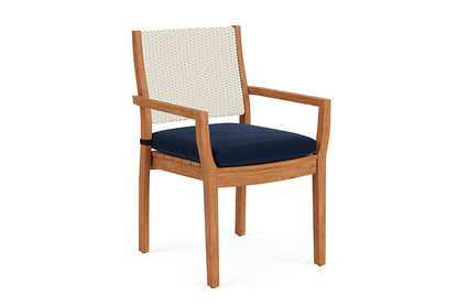 Lloyd Flanders - Teak Loom Back Teak Dining Armchair In Ivory Finish With Decorline Navy Fabric - 2862010462019 view 1