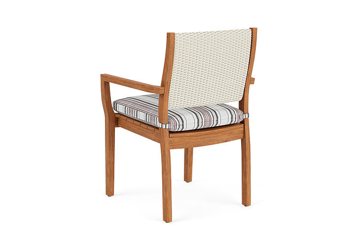 Lloyd Flanders - Teak Loom Back Teak Dining Armchair In Ivory Finish With Deering Cadet Fabric - 2862010462047 view 2