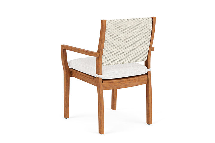 Lloyd Flanders - Teak Loom Back Teak Dining Armchair In Ivory Finish With Friendly Natural Fabric - 2862010462042 view 2