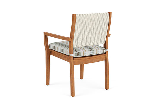 Lloyd Flanders - Teak Loom Back Teak Dining Armchair In Ivory Finish With Jansen Eucalyptus Fabric - 2862010462061 view 2