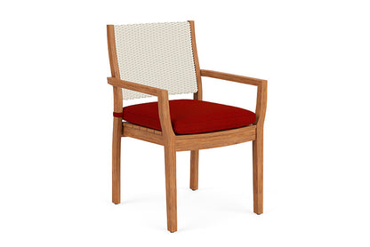 Lloyd Flanders - Teak Loom Back Teak Dining Armchair In Ivory Finish With Partyline Lollipop Fabric - 2862010462054 view 1