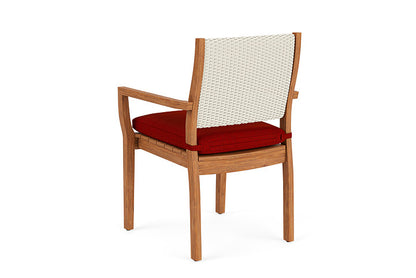 Lloyd Flanders - Teak Loom Back Teak Dining Armchair In Ivory Finish With Partyline Lollipop Fabric - 2862010462054 view 2