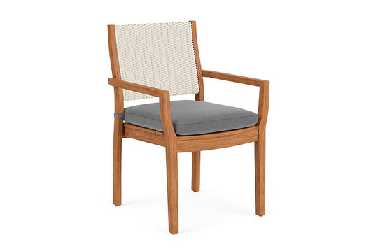 Lloyd Flanders - Teak Loom Back Teak Dining Armchair In Ivory Finish With Remy Graphite Fabric - 2862010462003 view 1