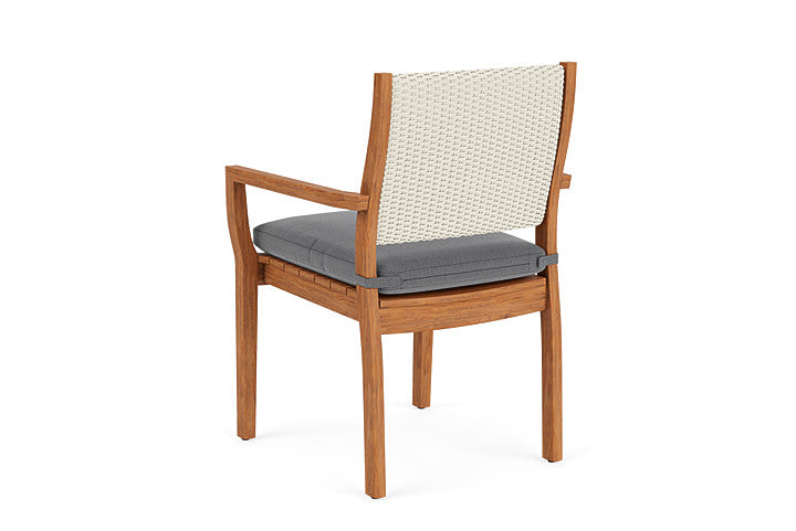 Lloyd Flanders - Teak Loom Back Teak Dining Armchair In Ivory Finish With Remy Graphite Fabric - 2862010462003 view 2