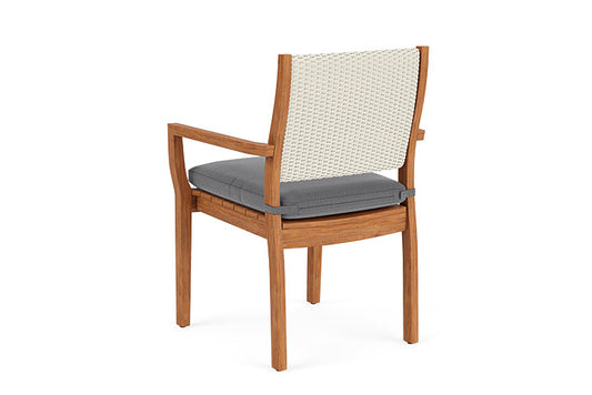 Lloyd Flanders - Teak Loom Back Teak Dining Armchair In Ivory Finish With Remy Graphite Fabric - 2862010462003 view 2
