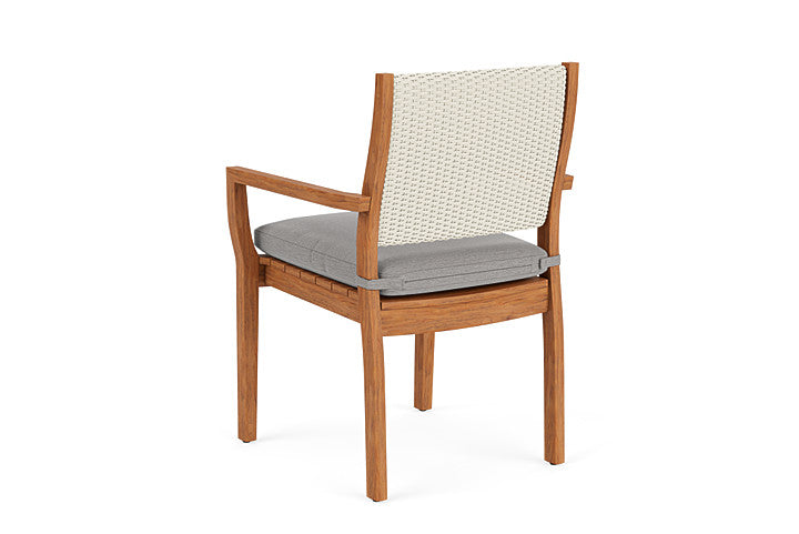 Lloyd Flanders - Teak Loom Back Teak Dining Armchair In Ivory Finish With Remy Shadow Fabric - 2862010462004 view 2