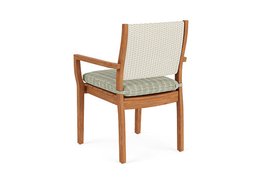 Lloyd Flanders - Teak Loom Back Teak Dining Armchair In Ivory Finish With Romulo Laurel Fabric - 2862010462049 view 2