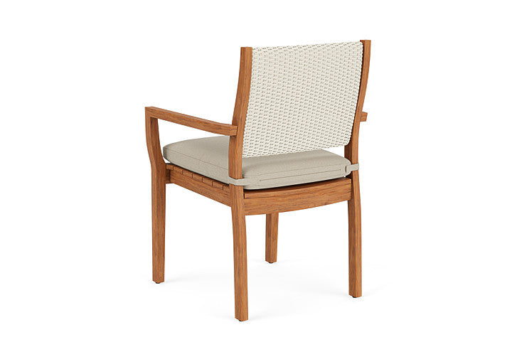 Lloyd Flanders - Teak Loom Back Teak Dining Armchair In Ivory Finish With Rumba Straw Fabric - 2862010462008 view 2
